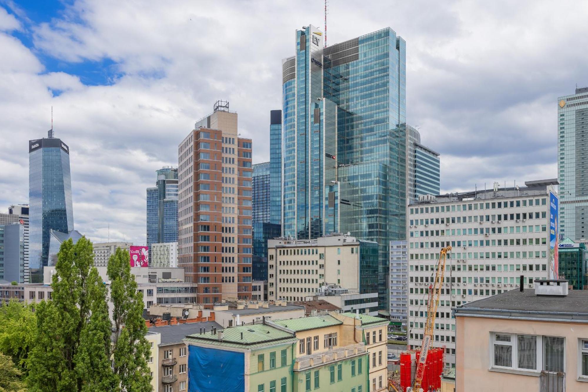 Apartament Z Widokiem Na Centrum 9 Pietro & Parking By Noclegi Renters Warszawa Exteriör bild